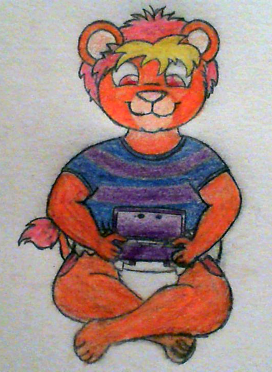 Friar playing his purple 3DS