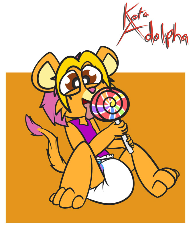 Friar licking a giant lollypop