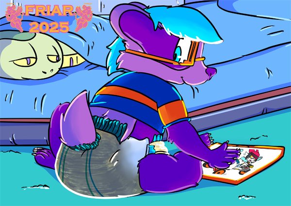 Everett watching Digimon