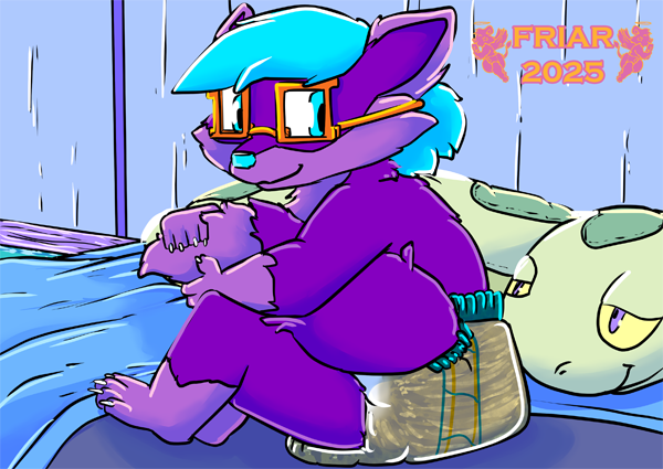 Everett the diapered fox