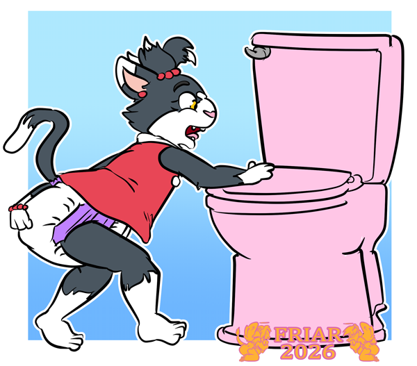 Tiffany struggling to make it to the potty