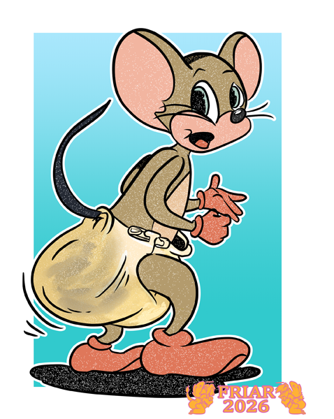 Marmaduke Mouse messing his cloth diaper
