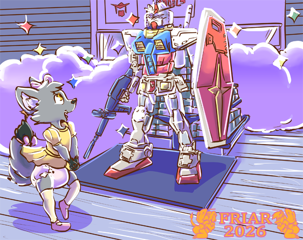 IzumiKit in awe of a Gundam