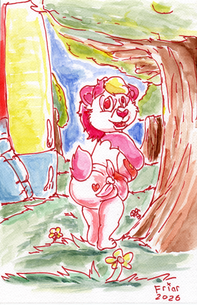 Token Heart Bear in the bouncy house forest