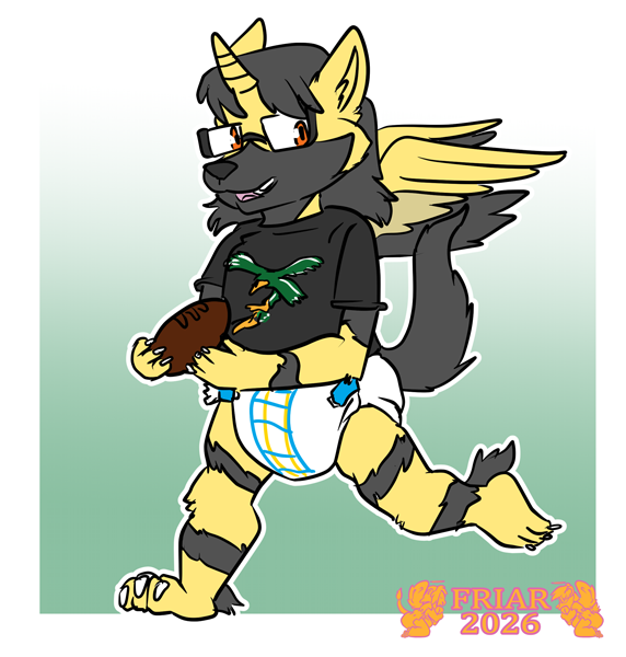Kenny the arcanpony running with a football
