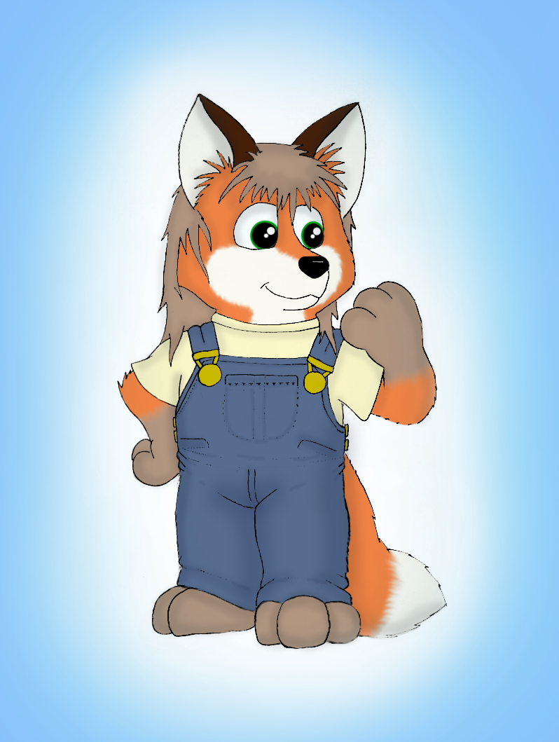 OzzyFox posing in his overalls