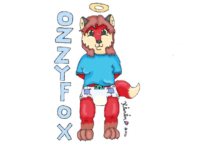 OzzyFox in a diaper with a halo